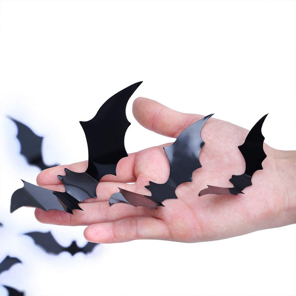 Bats Wall Decor, 120Pcs 3D Bat Halloween Decorations